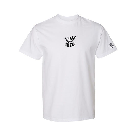 Y'all Be Nice "Pop Logo Tee" Black on White